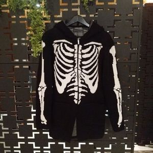 Foxblood Skeleton Zip Up Hoodie S/M